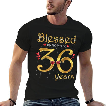 Blessed By God For 36 Years Old 36th Birthday Party Queen  Affordable Price T-Shirt