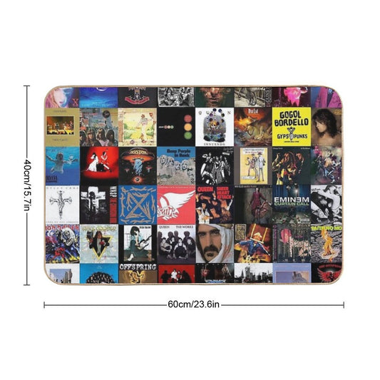 Retro Album Cover Collage Durable Bath Mat