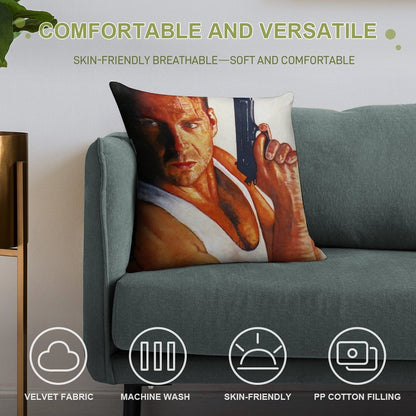 Die Hard Soft Hidden Zipper Throw Pillow