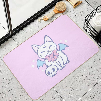 Bat Kitten 02  Nikury  Non-Slip Bath Mat
