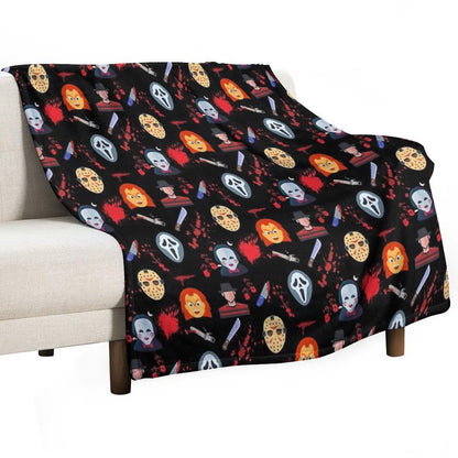 Legends Of Horror - Slasher Edition Wrinkle-free Throw Blanket