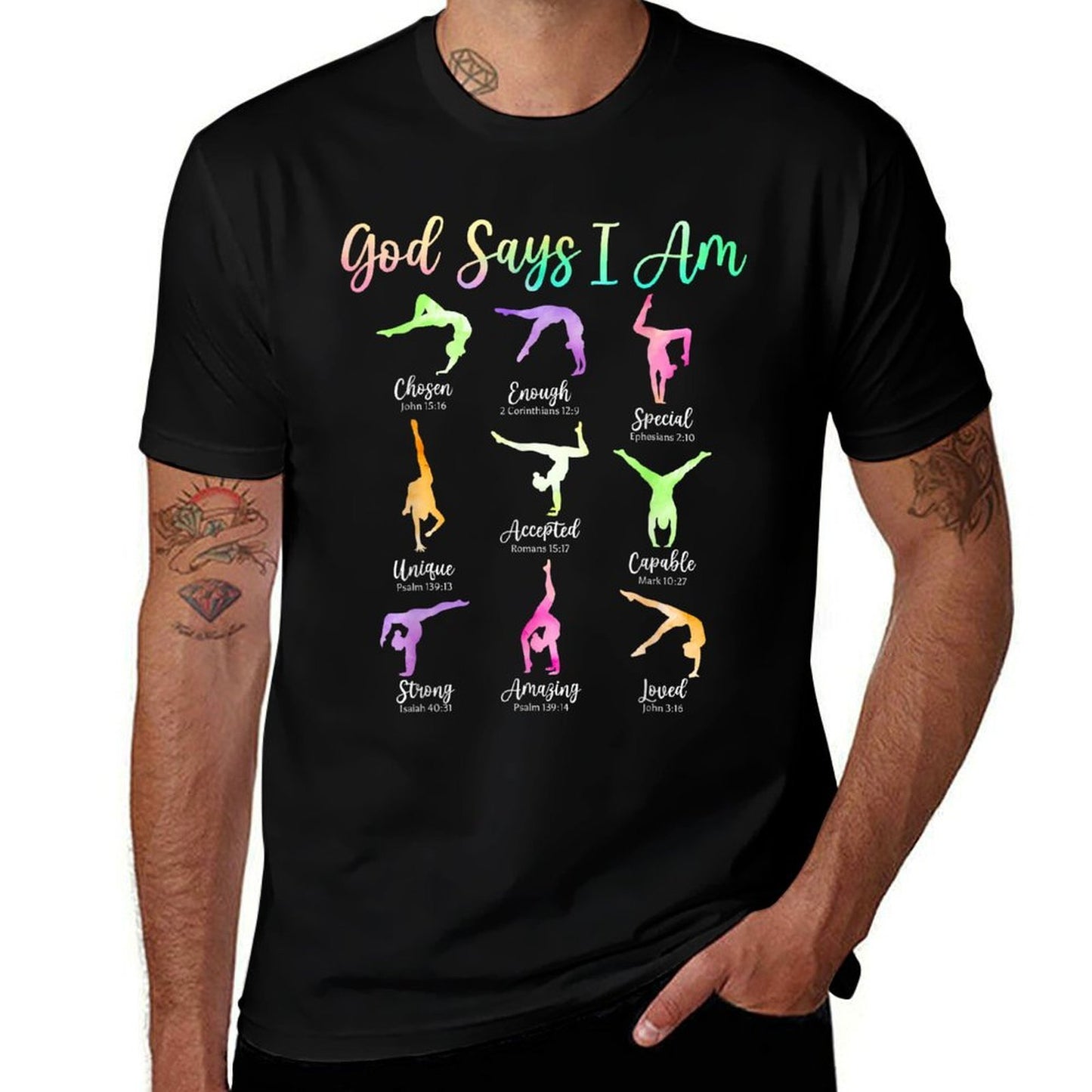God Says I Am Cartwheel Gymnastic Christian Girls Religious  Moisture-wicking T-Shirt