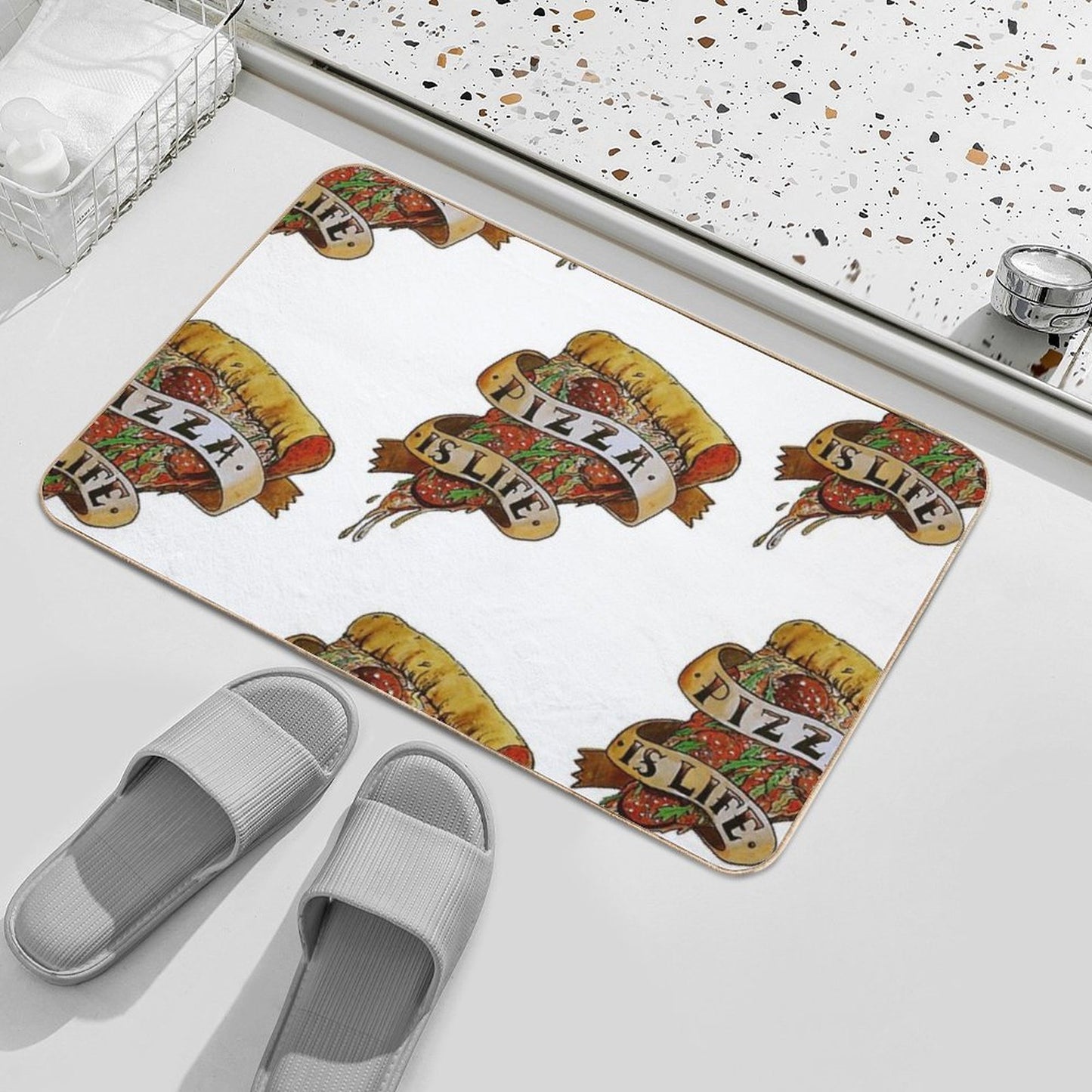 Pizza Is Life  Toxin-Free Bath Mat