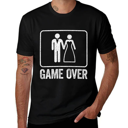 Game Over Funny Wedding Men Bachelor Party Tshirt  Tagless Design T-Shirt