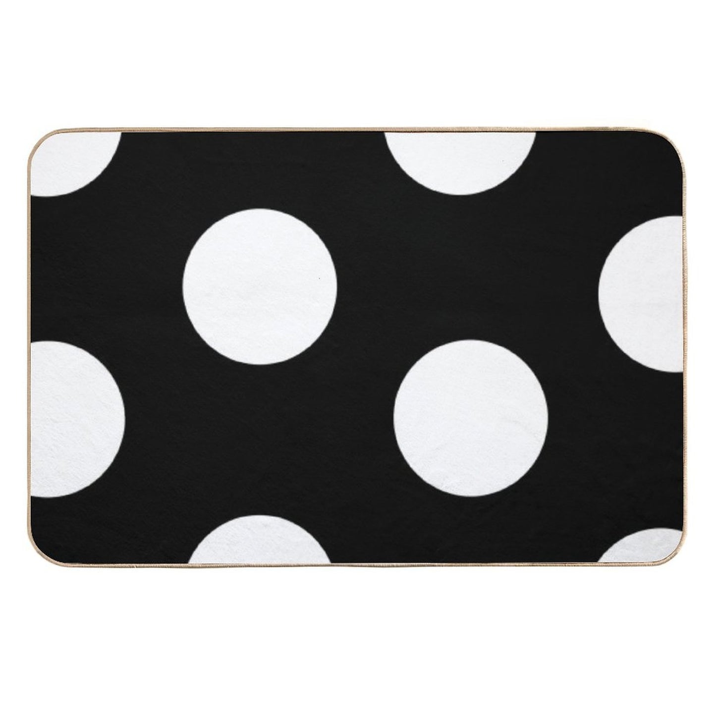 Black And White Polka Dot Design  Absorbent Bath Mat