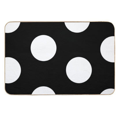 Black And White Polka Dot Design  Absorbent Bath Mat
