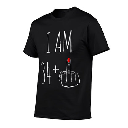 I Am 34 Plus 1 Middle Finger For A 35th Birthday  Moisture-wicking T-Shirt