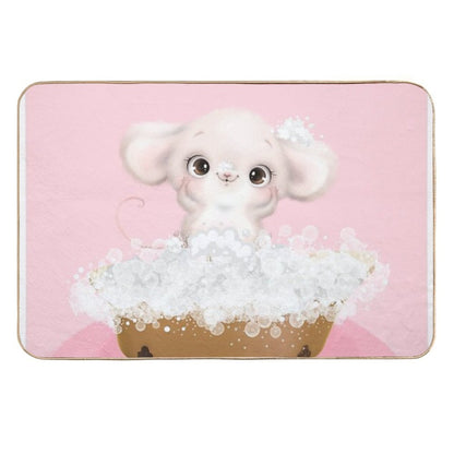 Cute Baby Mouse in A Bathtub, Girls Bathroom Print, Baby Animals in Tub, Whimsy Animal, Kids Bathroom Art  Pet-Safe Bath Mat