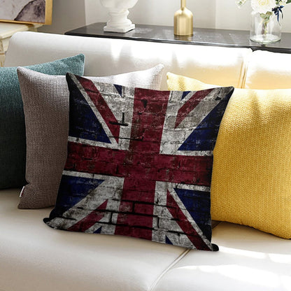 Grunge UK Flag, Great Britain, Punk Style Distressed Wall Soft Multiple Sizes Throw Pillow