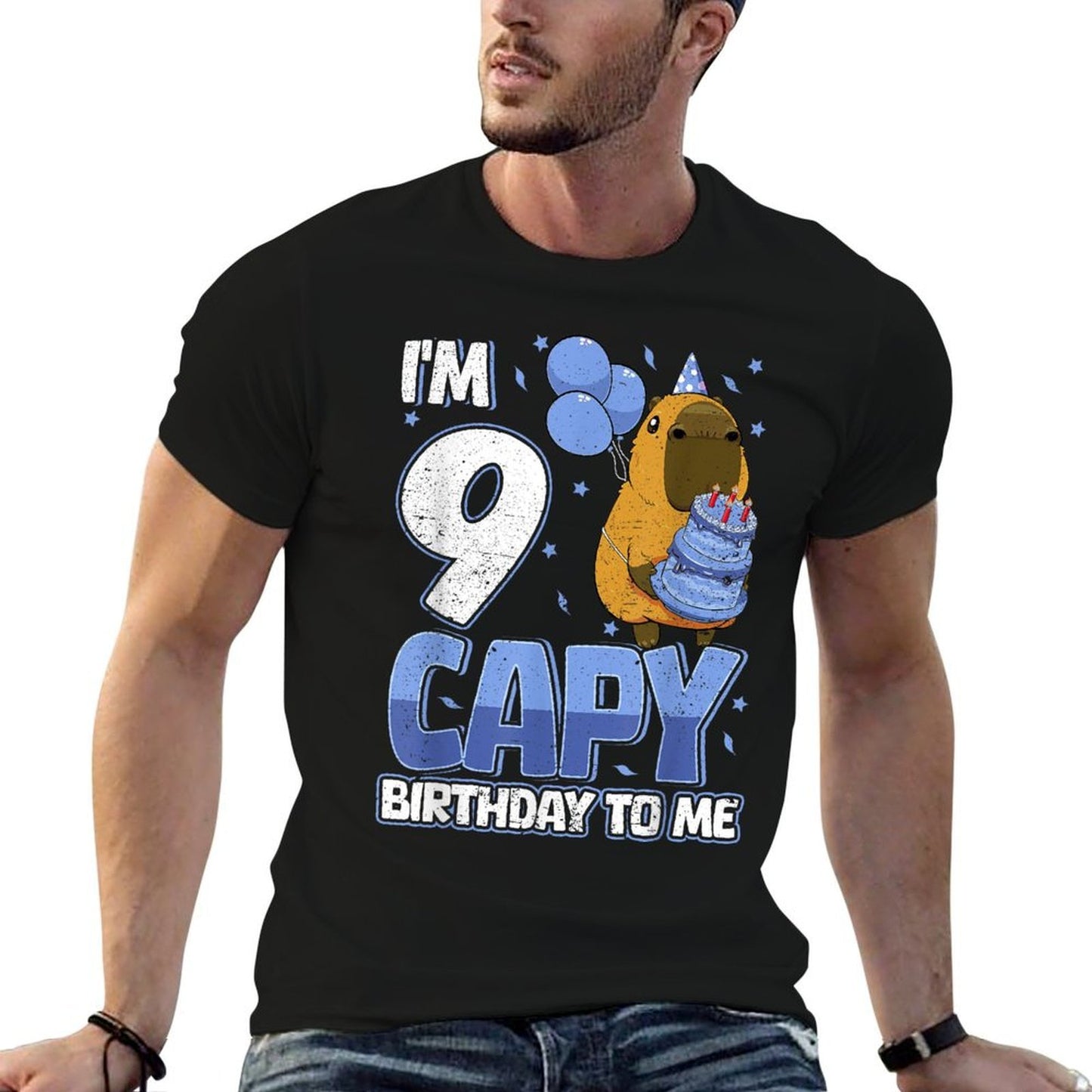 9 Years Capy Birthday to Me Boys 9th Birthday Capybara  Slim-fit Cut T-Shirt