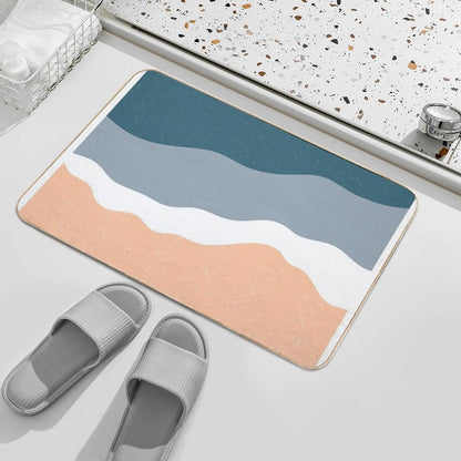 Rich Earthy Abstract Ocean Beach  Fade-Resistant Bath Mat