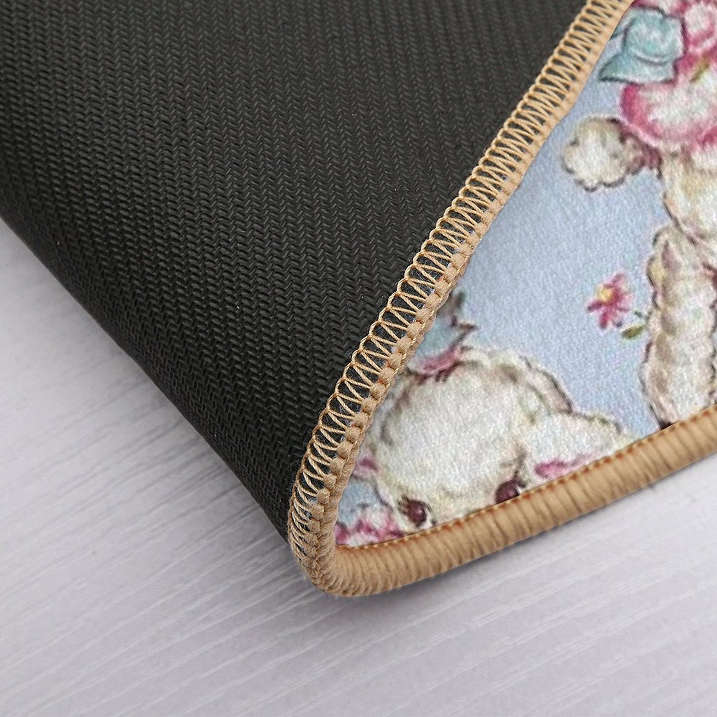 Baby Teddy Bear & Lamb Vintage Animal Illustration  Slip-Resistant Bath Mat