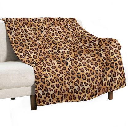 Rustic Texture Leopard Print Sustainable Throw Blanket
