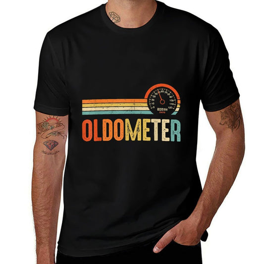 OLDOMETER 50 Funny for 50th Birthday 50th Years Old  Rolled Sleeves T-Shirt