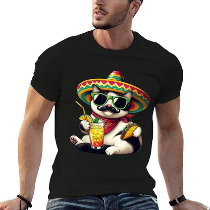 Funny Cinco De Mayo Cat Lovers Tacos Fiesta Humor Funny Meow  Moisture-wicking T-Shirt