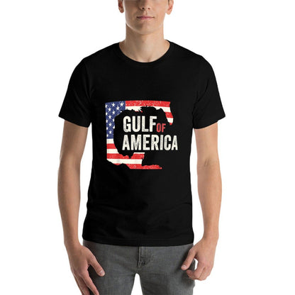 Gulf of USA America Funny Gulf of Mexico USA Flag Map July 4 Oversized Silhouette T-Shirt