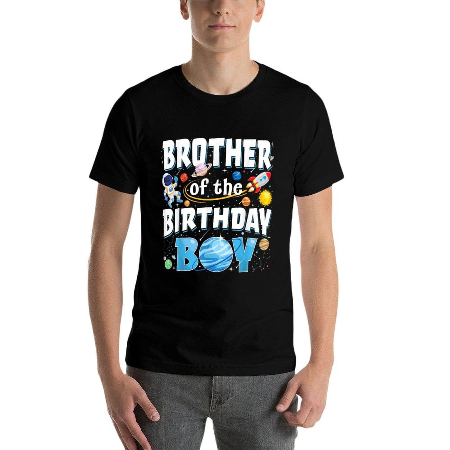 Brother Of The Birthday Boy Astronaut Family Space Planets  Eco-friendly Material T-Shirt