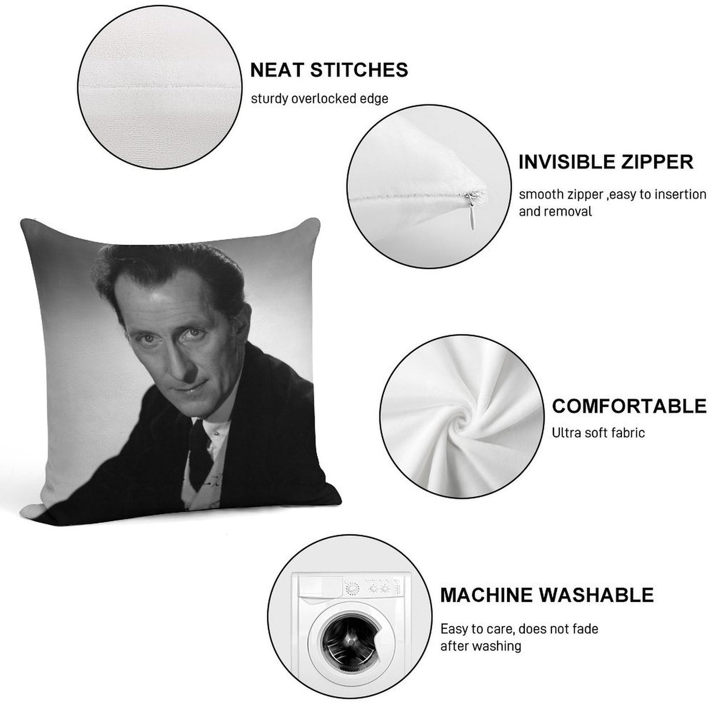 The  Peter Cushing Cushion Soft High-Density Material Throw Pillow