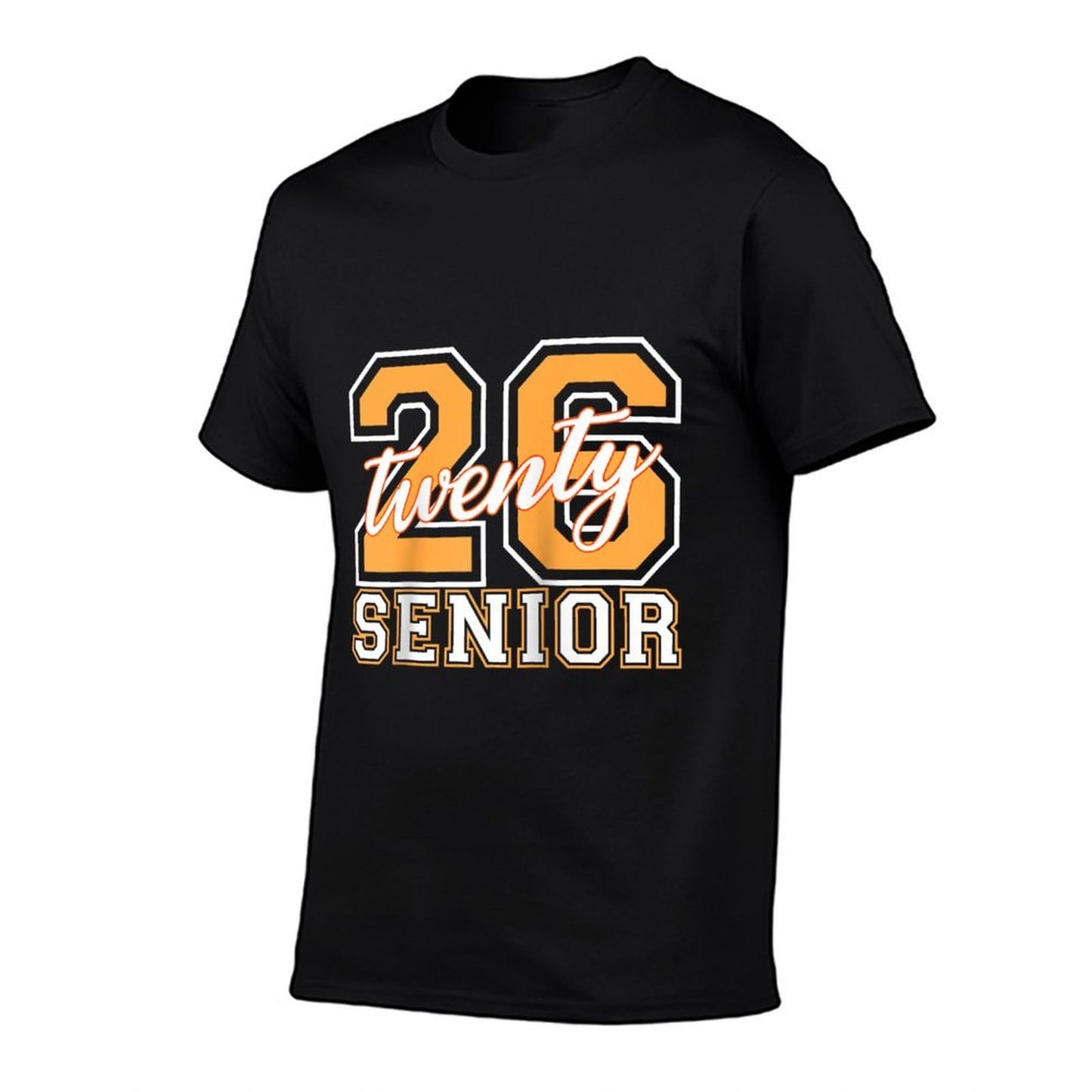 Senior Class 2026 Graduation Varsity Orange Letters Raglan Baseball  Polyester Blend T-Shirt