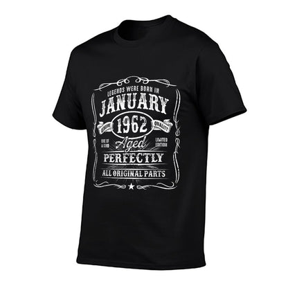 Legends Were Born January 1962 60 Years Old 60th Birthday  Rolled Sleeves T-Shirt
