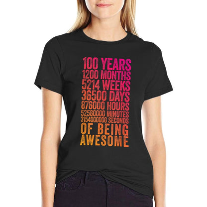 Funny 100th Birthday Old Meter Funny 100 Year Old Gift  Rolled Sleeves T-Shirt