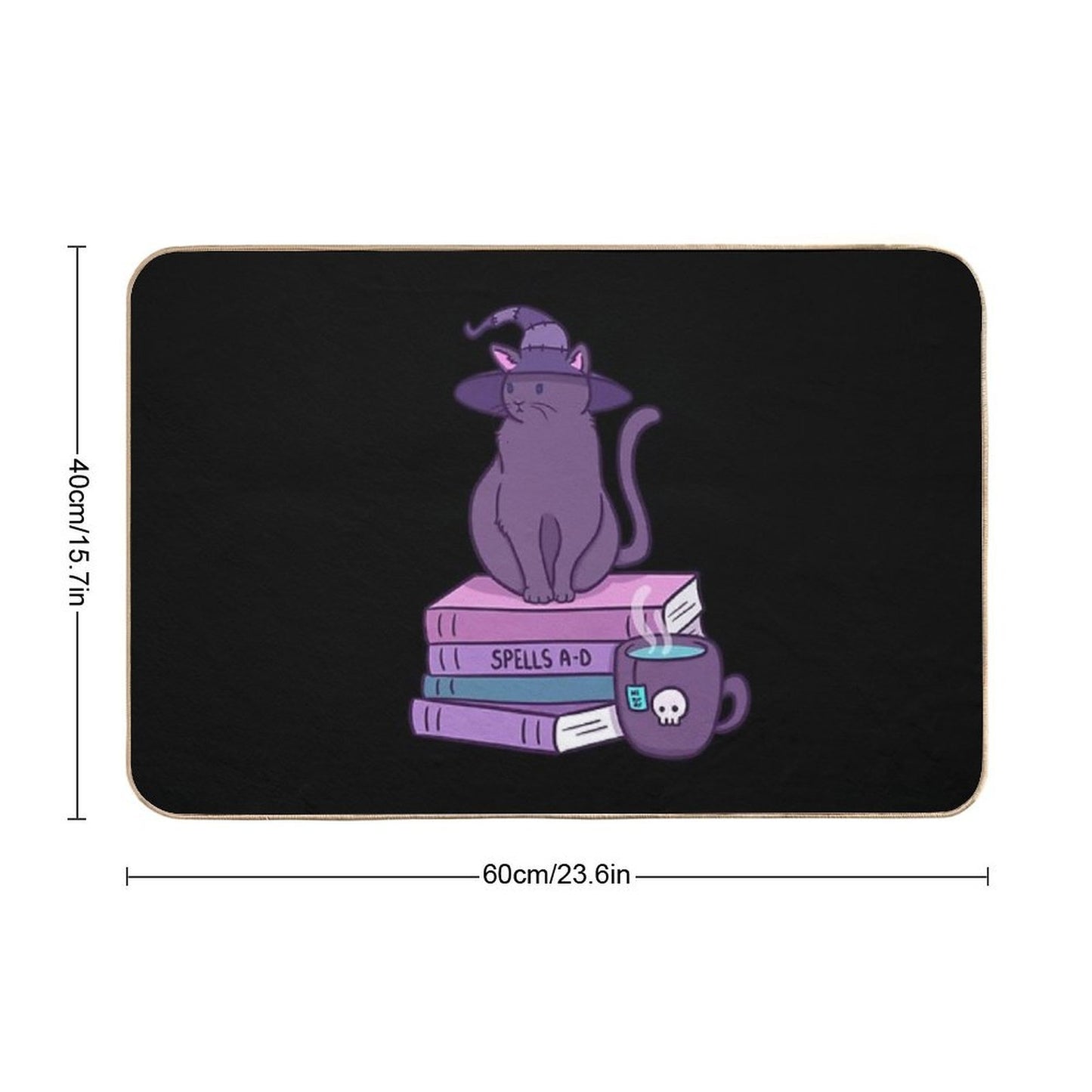 Feline Familiar  Black  Nikury  Anti-Trip Bath Mat