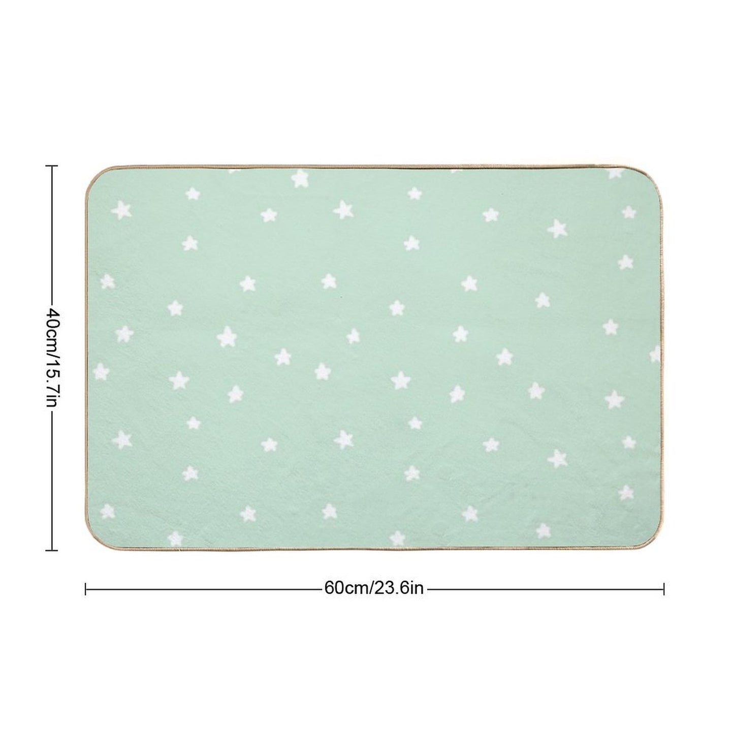 Green Stars  Pet-Safe Bath Mat