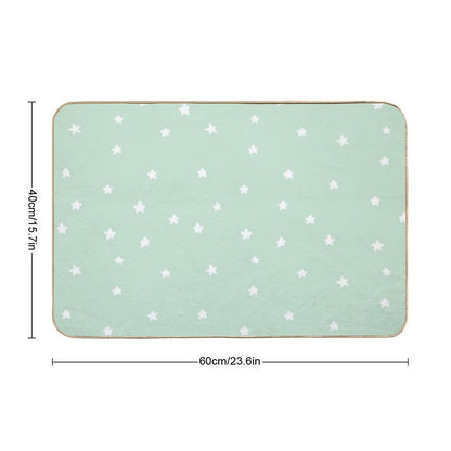 Green Stars  Pet-Safe Bath Mat