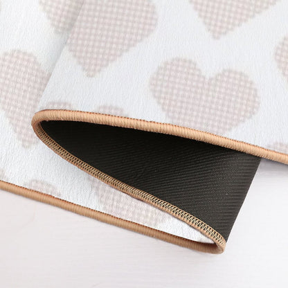 Coral Pink Heart Gingham Warmth  Pet-Safe Bath Mat