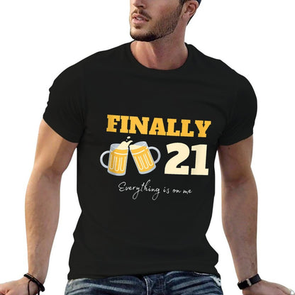 Finally 21-Year-Old Son Daughter Funny Happy 21st Birthday  Quick-drying T-Shirt