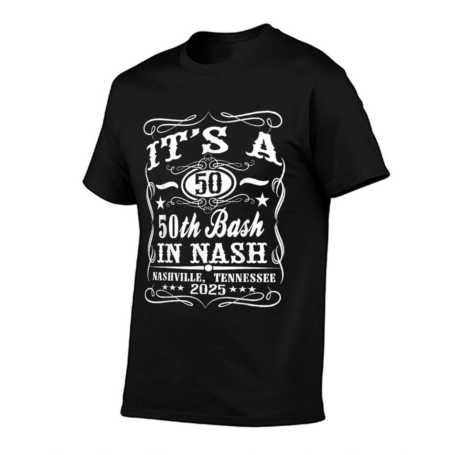 It's A Nashville 50th Birthday Whiskey Double Back Print  Affordable Price T-Shirt