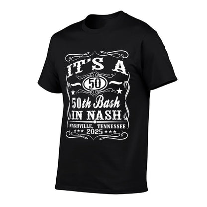 It's A Nashville 50th Birthday Whiskey Double Back Print  Affordable Price T-Shirt