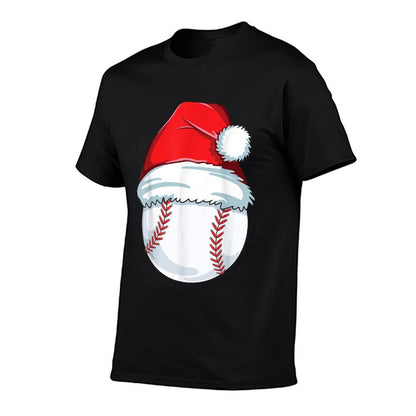 Christmas Baseball Xmas Santa Hat Ball Kids Boys Men  Odor-resistant T-Shirt