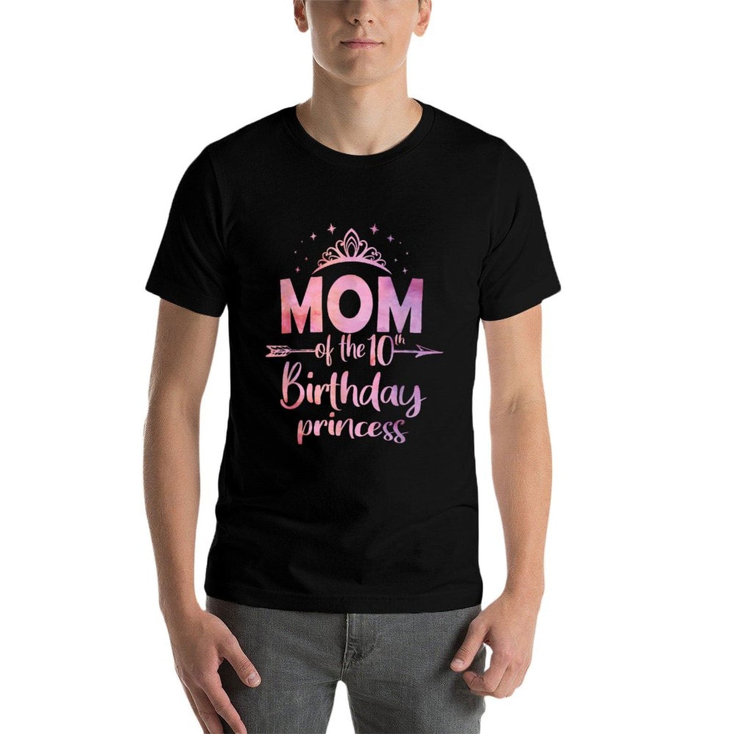 Mom Of The 10th Birthday Princess Girl 10 Years Old B-day  Eco-friendly Material T-Shirt