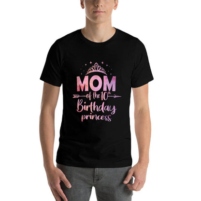 Mom Of The 10th Birthday Princess Girl 10 Years Old B-day  Eco-friendly Material T-Shirt