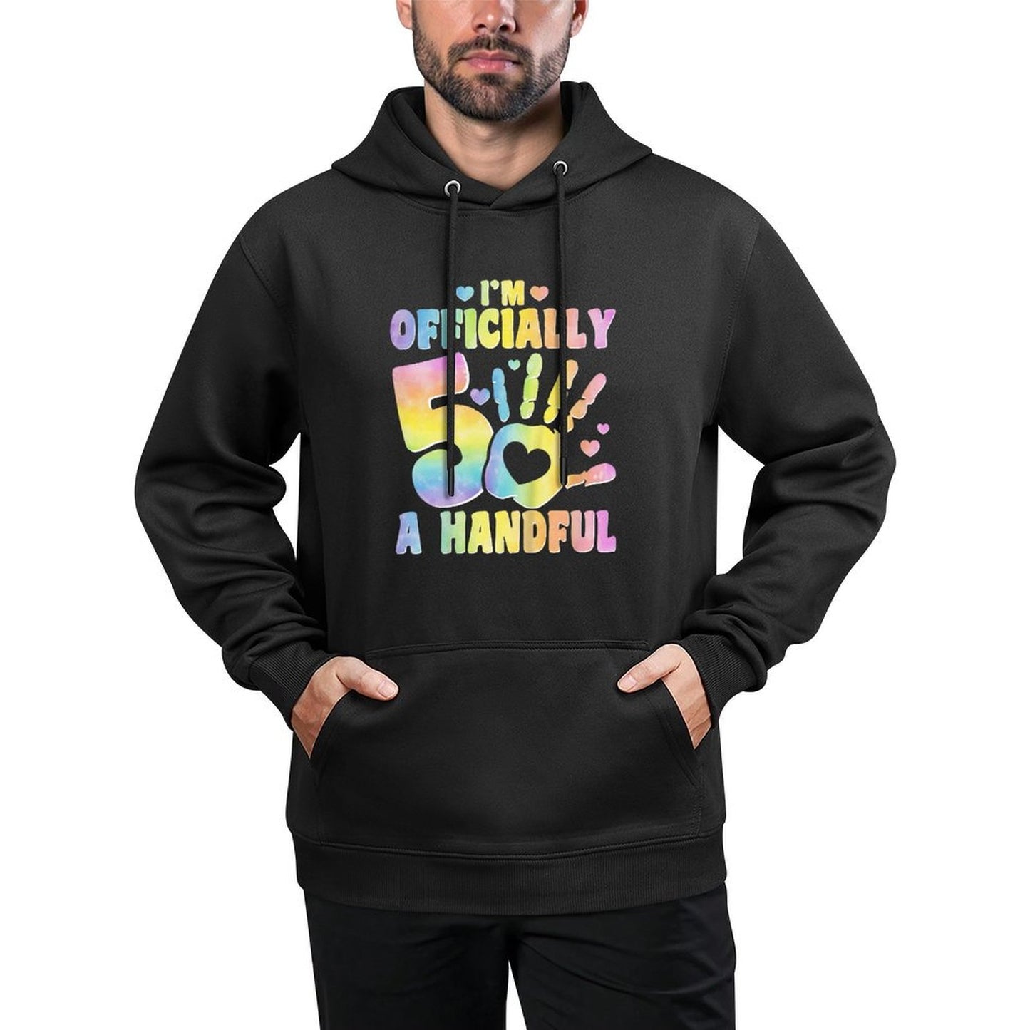 Im A Handful 5 Years Old - 5th Birthday Party Kids Pilling-Resistant Hoodie