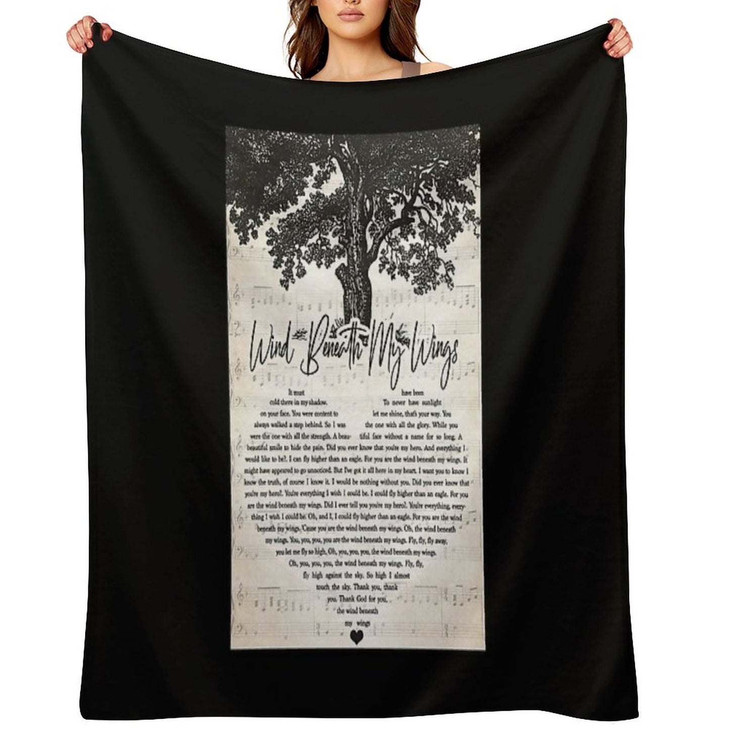 Bette Midler - Wind Beneath My Wings Lyrics Wall Art Gift All-season Throw Blanket