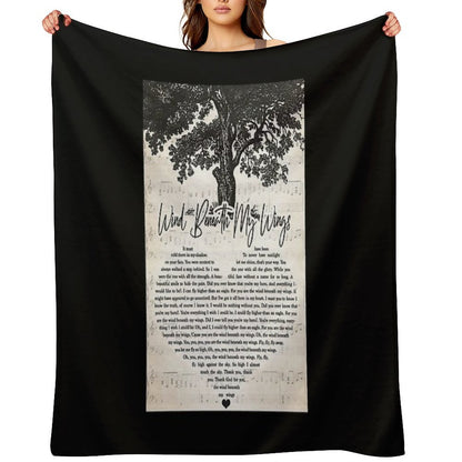 Bette Midler - Wind Beneath My Wings Lyrics Wall Art Gift All-season Throw Blanket
