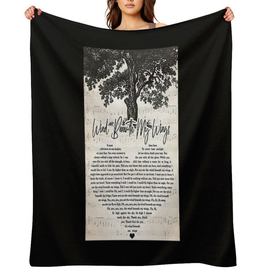 Bette Midler - Wind Beneath My Wings Lyrics Wall Art Gift All-season Throw Blanket