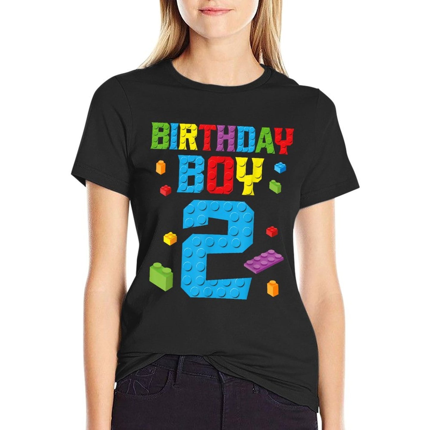 Master Builder 2nd Birthday Boy 2 Two Year Building Bricks  Stretchy T-Shirt