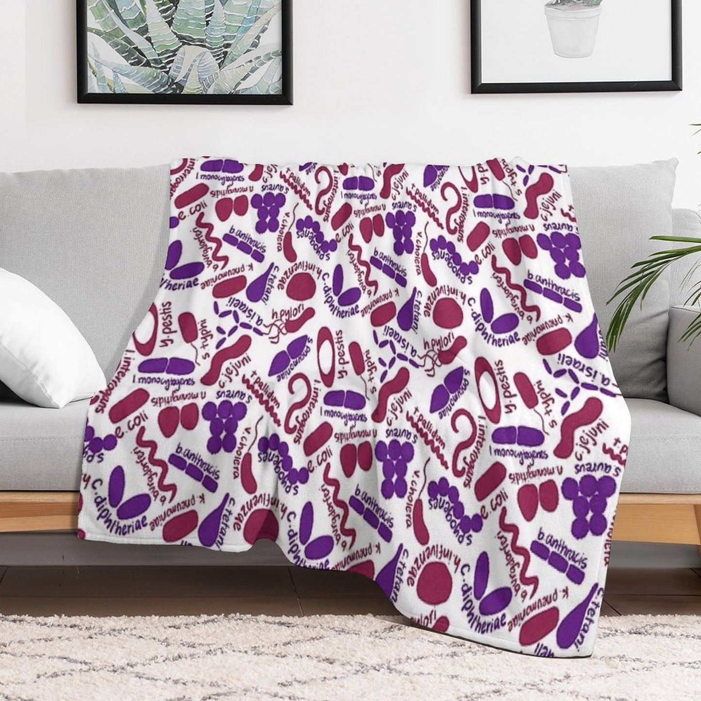 Gram Stain - Labeled Eco-conscious Throw Blanket