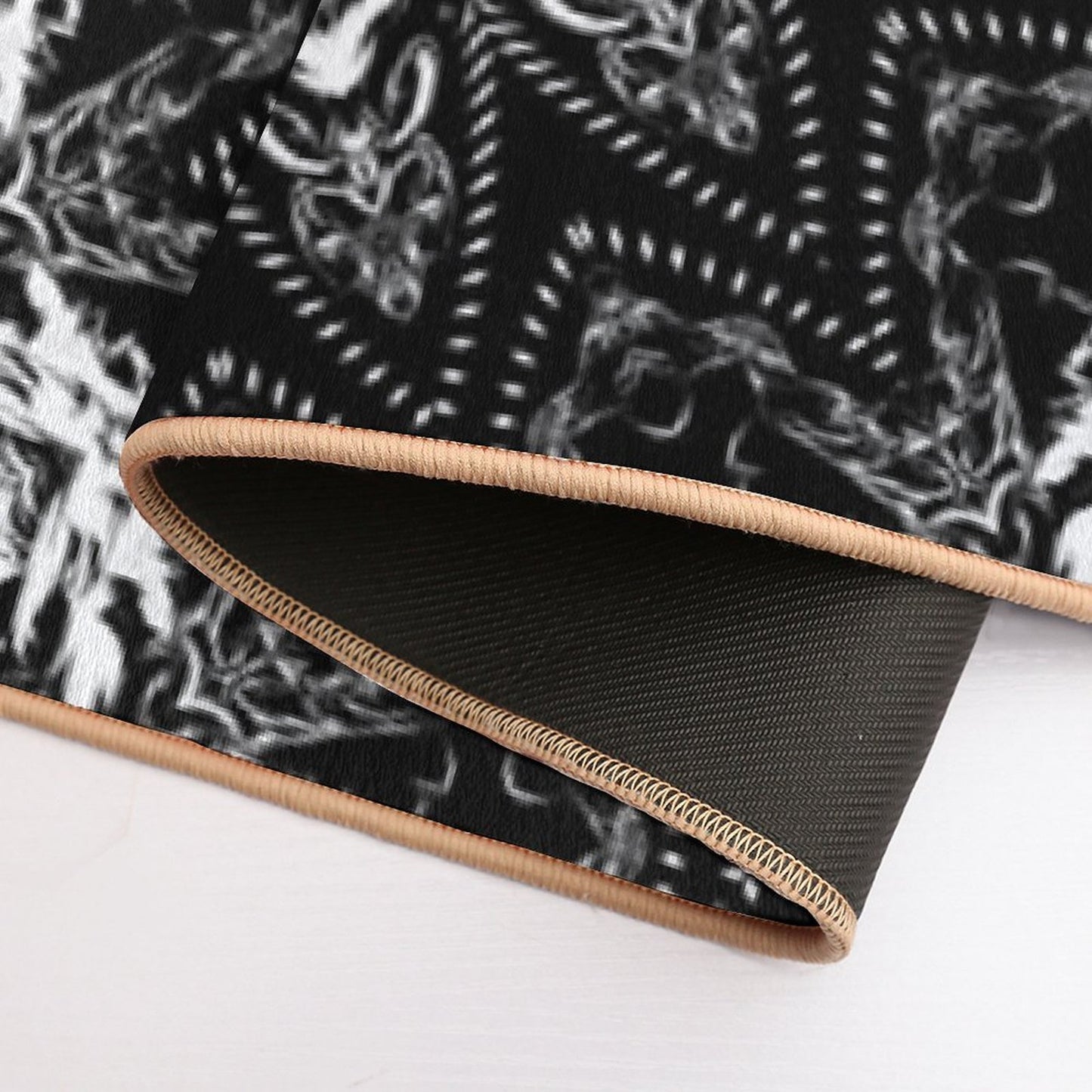 Black And White Security Mandala.  Eco-Friendly Bath Mat