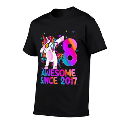 Dabbing Unicorn 8 Year Old 8th Birthday Girl Unicorn Party  Classic T-Shirt