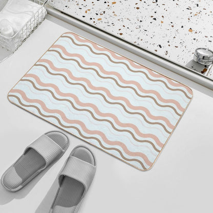 Curved Lines  Easy To Clean Bath Mat