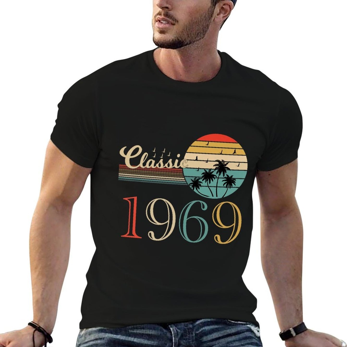 Mens 50th Birthday T Gift Vintage 1969 Classic Premium  Heathered Texture T-Shirt
