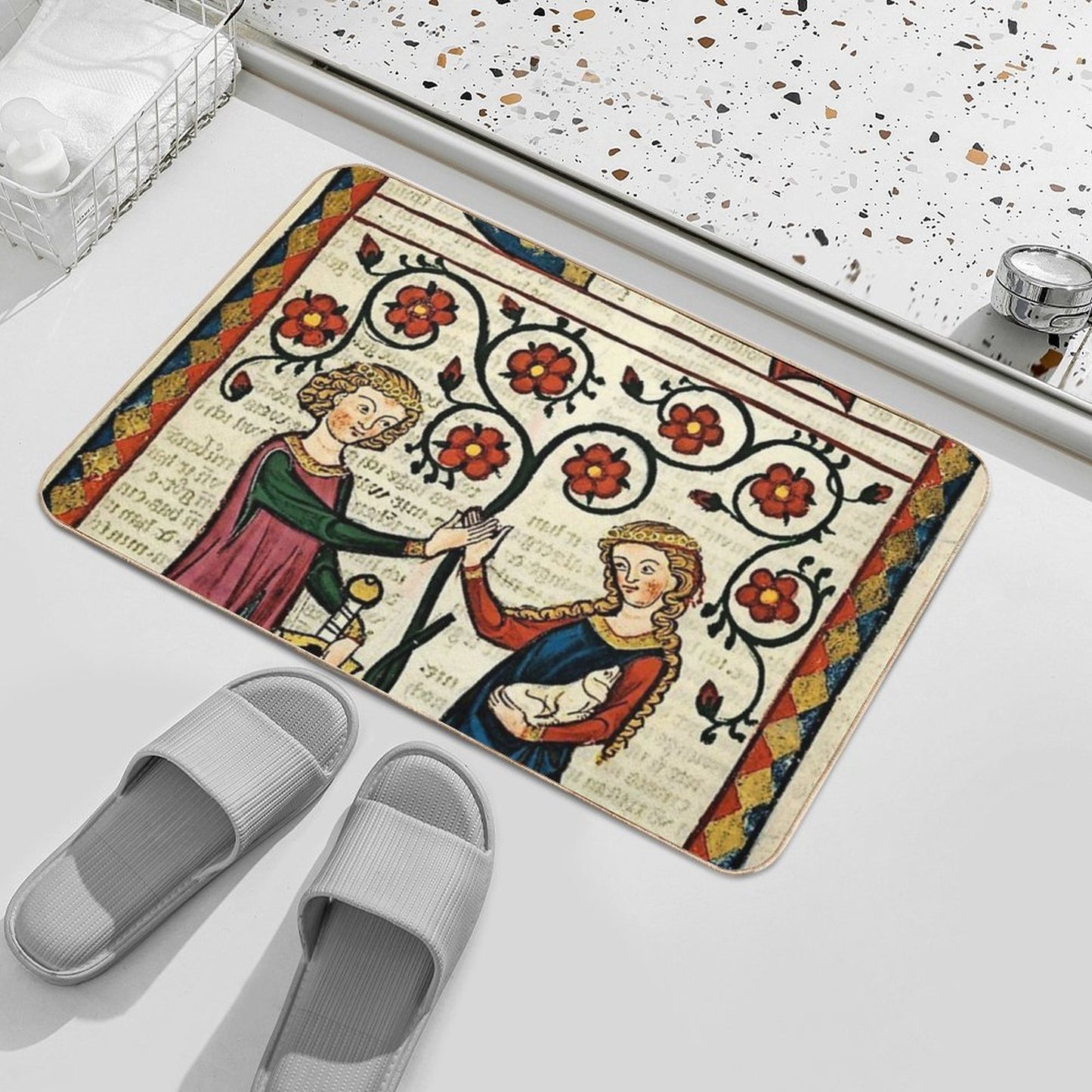 Codex Manesse Bernger Von Horheim Durable Bath Mat