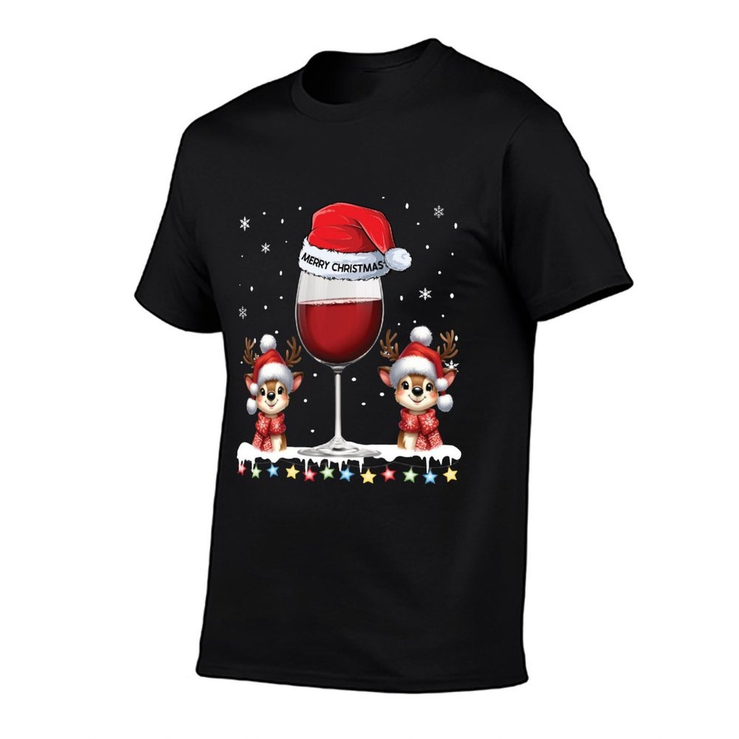 Glass Of Red Wine Funny Reindeer Christmas Men Christmas  Soft T-Shirt