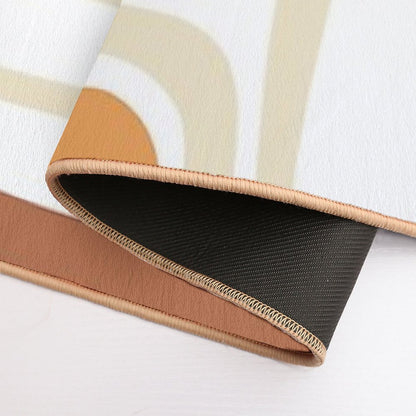 Palm Springs Mid-Century Minimalist Abstract Brown Ochre Beige White  Rapid-Drying Bath Mat
