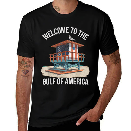 Gulf Of USA America Gift Men Women Flag Beach Eco-friendly Material T-Shirt