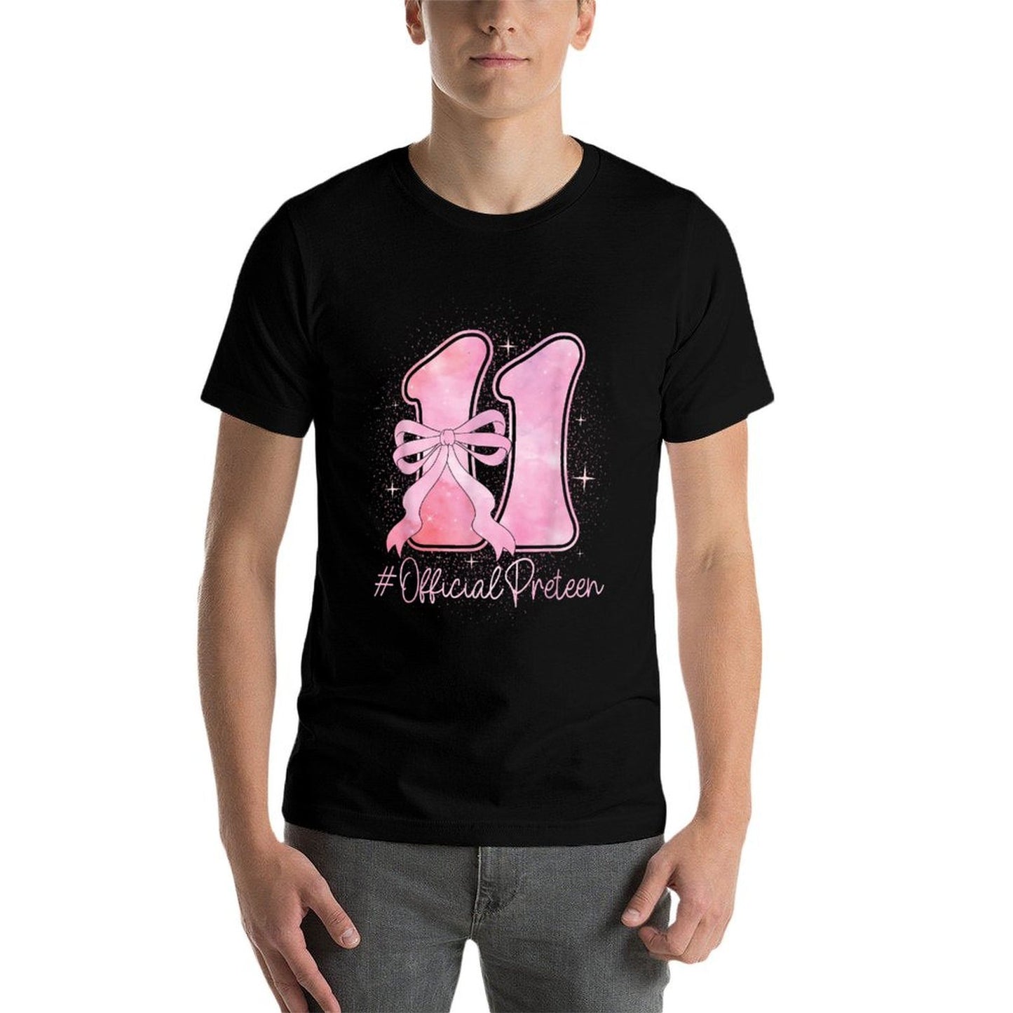 Birthday Girl Pink Coquette Bow 11 Year Old Aesthetic Girly  Soft T-Shirt